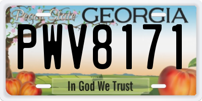 GA license plate PWV8171