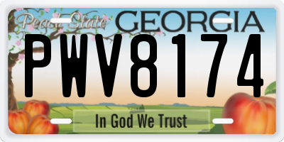 GA license plate PWV8174