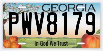 GA license plate PWV8179