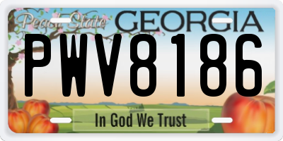 GA license plate PWV8186