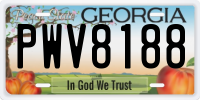 GA license plate PWV8188