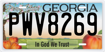 GA license plate PWV8269