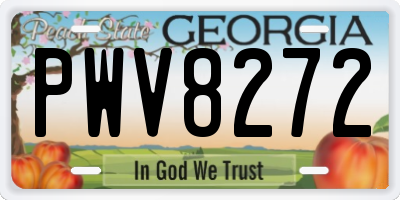 GA license plate PWV8272
