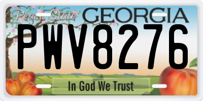 GA license plate PWV8276