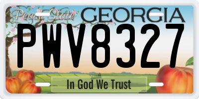GA license plate PWV8327