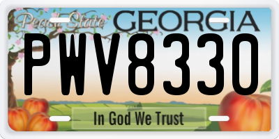 GA license plate PWV8330