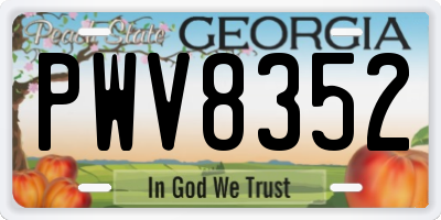 GA license plate PWV8352