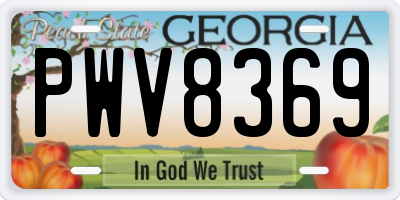 GA license plate PWV8369