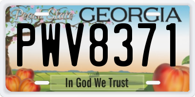 GA license plate PWV8371