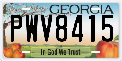 GA license plate PWV8415