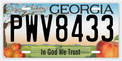 GA license plate PWV8433
