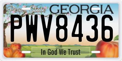 GA license plate PWV8436