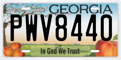 GA license plate PWV8440