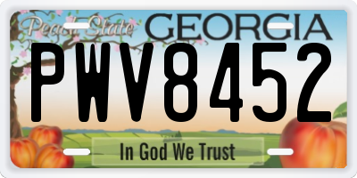 GA license plate PWV8452