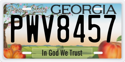 GA license plate PWV8457