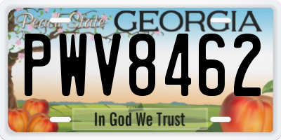 GA license plate PWV8462