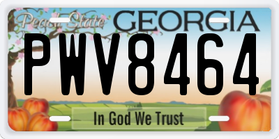 GA license plate PWV8464