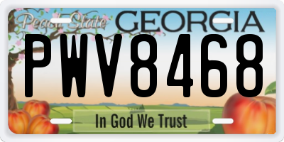 GA license plate PWV8468
