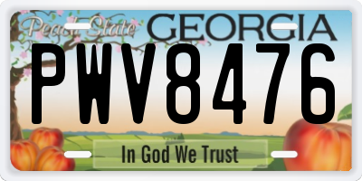 GA license plate PWV8476