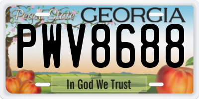 GA license plate PWV8688