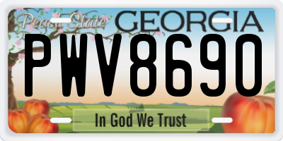 GA license plate PWV8690