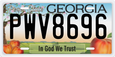 GA license plate PWV8696