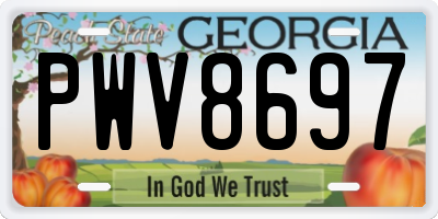 GA license plate PWV8697