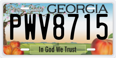 GA license plate PWV8715