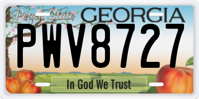 GA license plate PWV8727