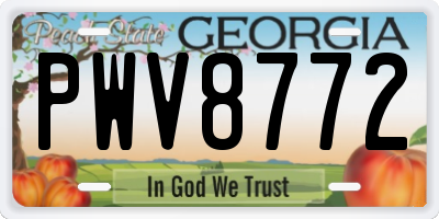 GA license plate PWV8772