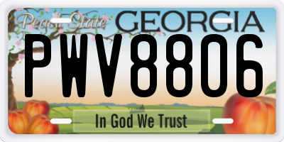 GA license plate PWV8806