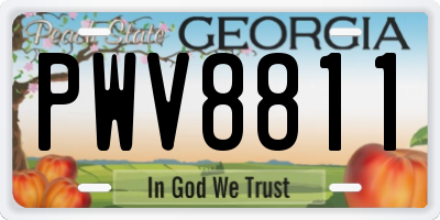 GA license plate PWV8811