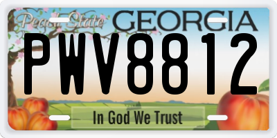 GA license plate PWV8812