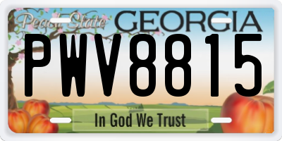 GA license plate PWV8815