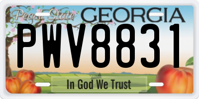 GA license plate PWV8831