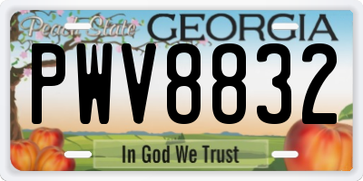GA license plate PWV8832