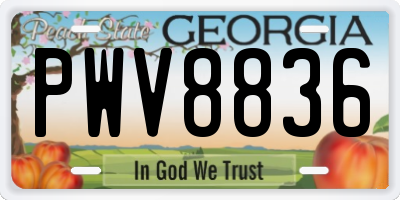 GA license plate PWV8836