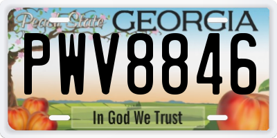 GA license plate PWV8846