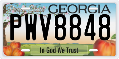 GA license plate PWV8848