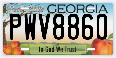 GA license plate PWV8860