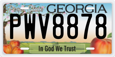 GA license plate PWV8878