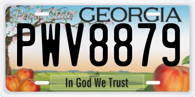 GA license plate PWV8879