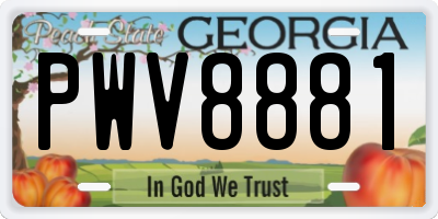 GA license plate PWV8881