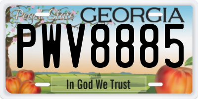 GA license plate PWV8885