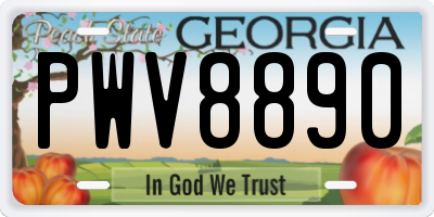 GA license plate PWV8890