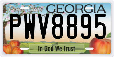 GA license plate PWV8895