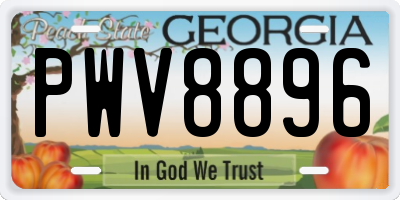 GA license plate PWV8896