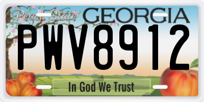 GA license plate PWV8912