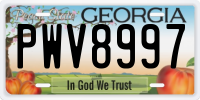 GA license plate PWV8997