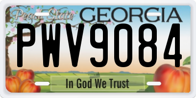 GA license plate PWV9084